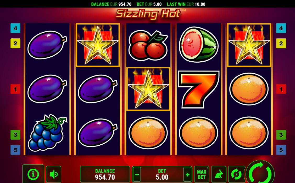 Representación del símbolo Scatter (estrella amarilla) en Sizzling Hot destacando su función especial.