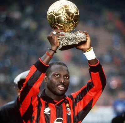 George Weah with his Balloon D'or