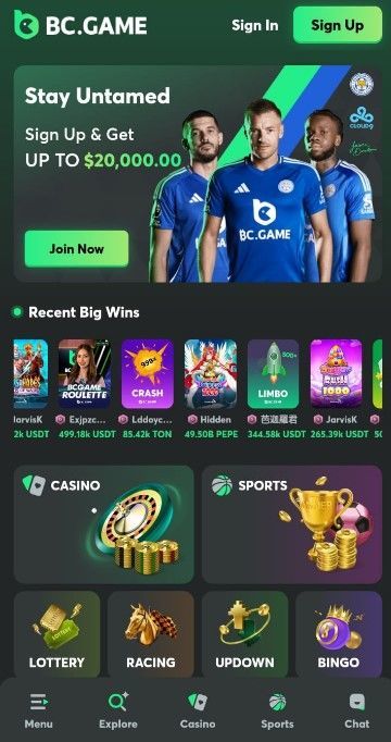 Step 1. First, you need to visit the application after you upload and install for Bc.Game;