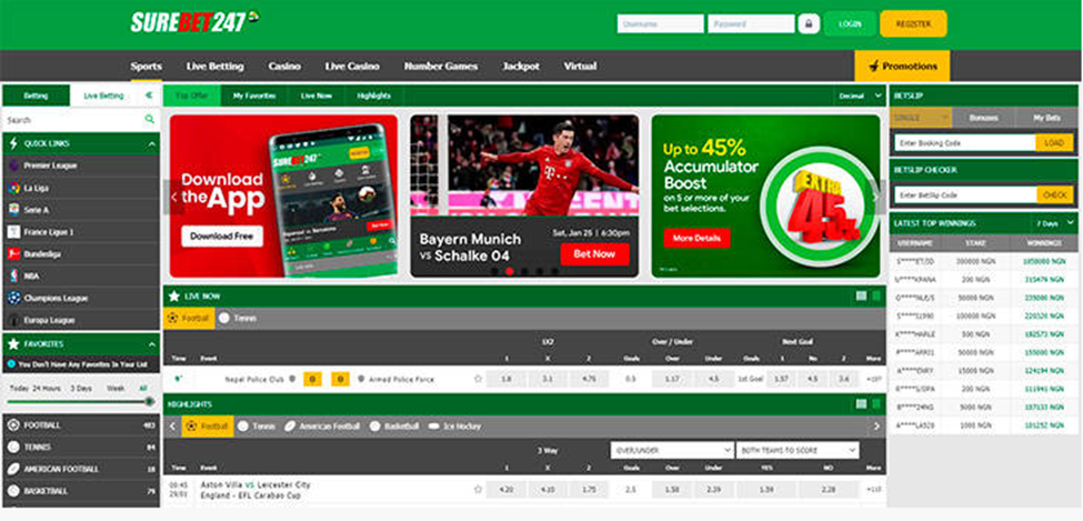 An Overview of SureBet247 Sportsbook Website