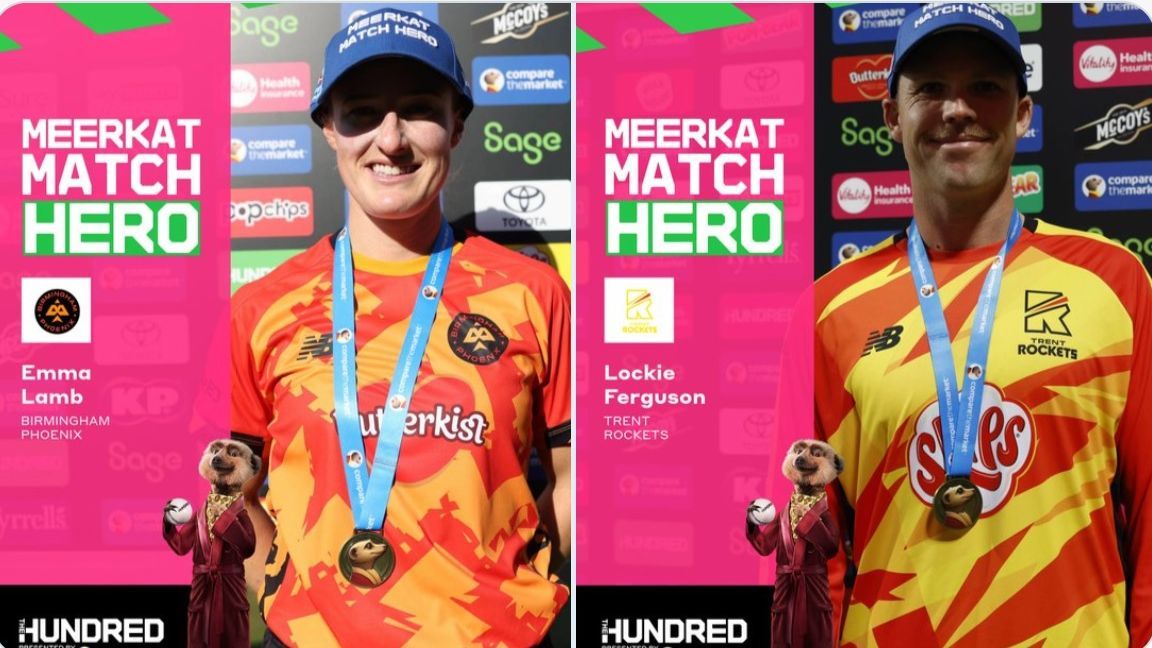 Emma Lamb and Lokie Fergusen with their medals. @The Hundred Emma Lamb and Lokie Fergusen with their medals. @The Hundred