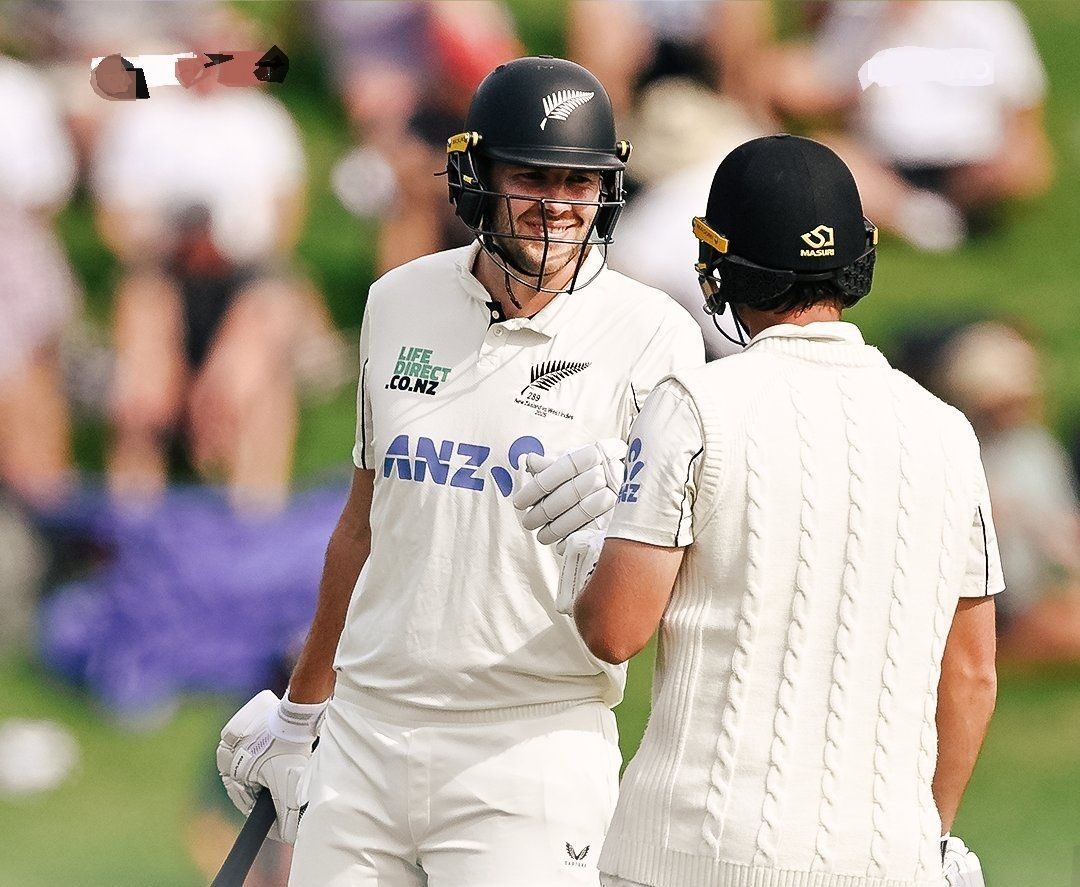 MAKING A MARK: Devon Conway and debutant Mitchell Hay impress with bat. @BLACKCAPS/X MAKING A MARK: Devon Conway and debutant Mitchell Hay impress with bat. @BLACKCAPS/X