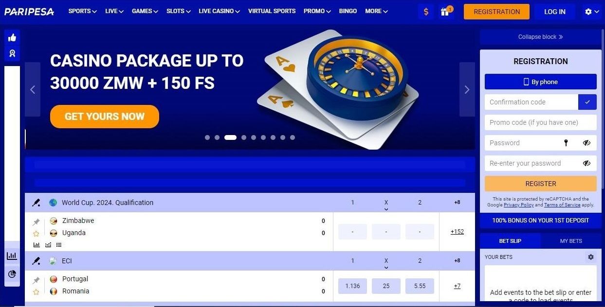 Paripesa Zambia online betting Feature