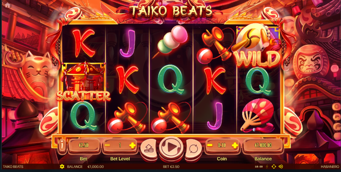 Taiko Beats slot machine image Taiko Beats Habanero casino slot banner