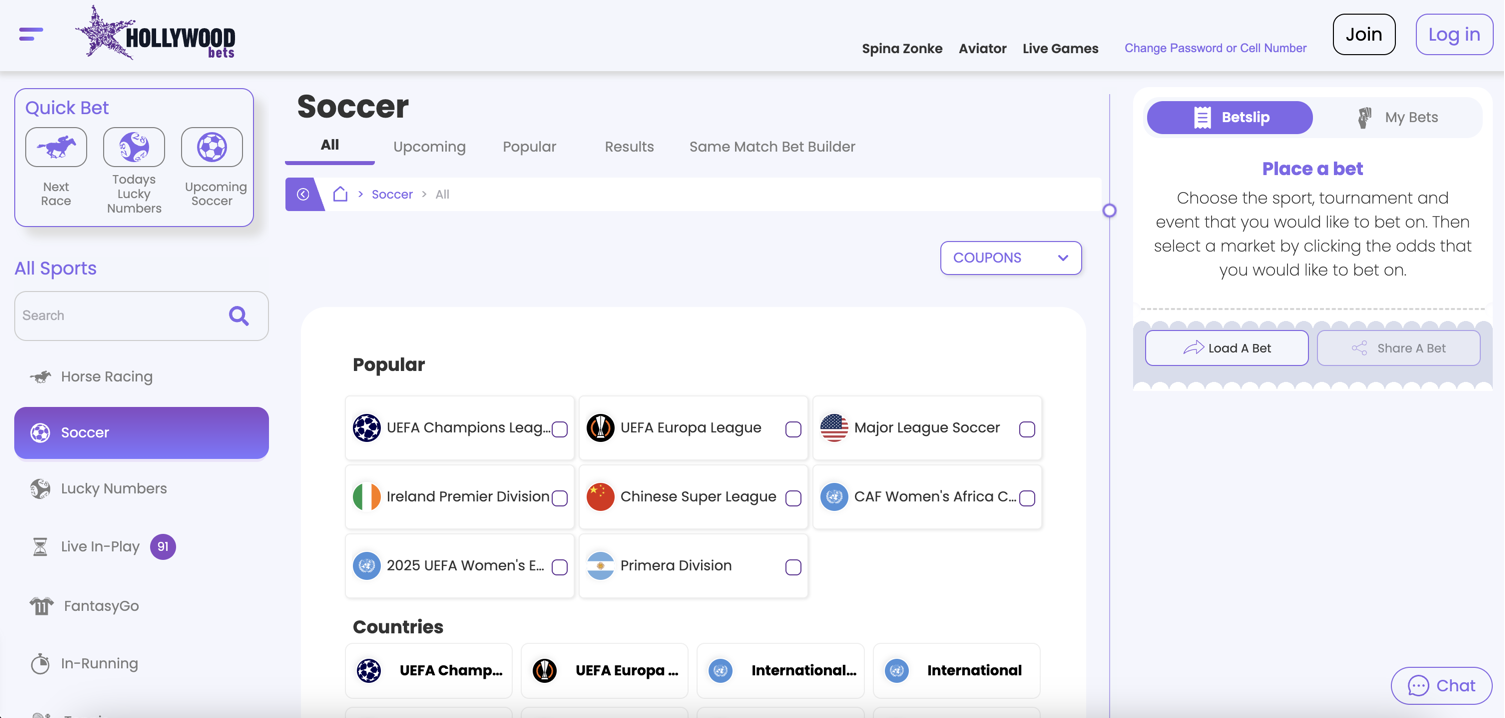 how to place a bet on hollywoodbets soccer