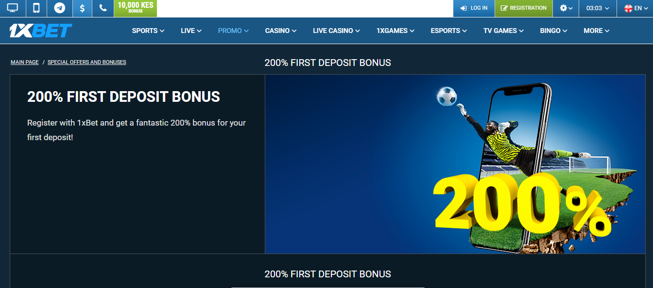 Image showing 1xBet first deposit bonus