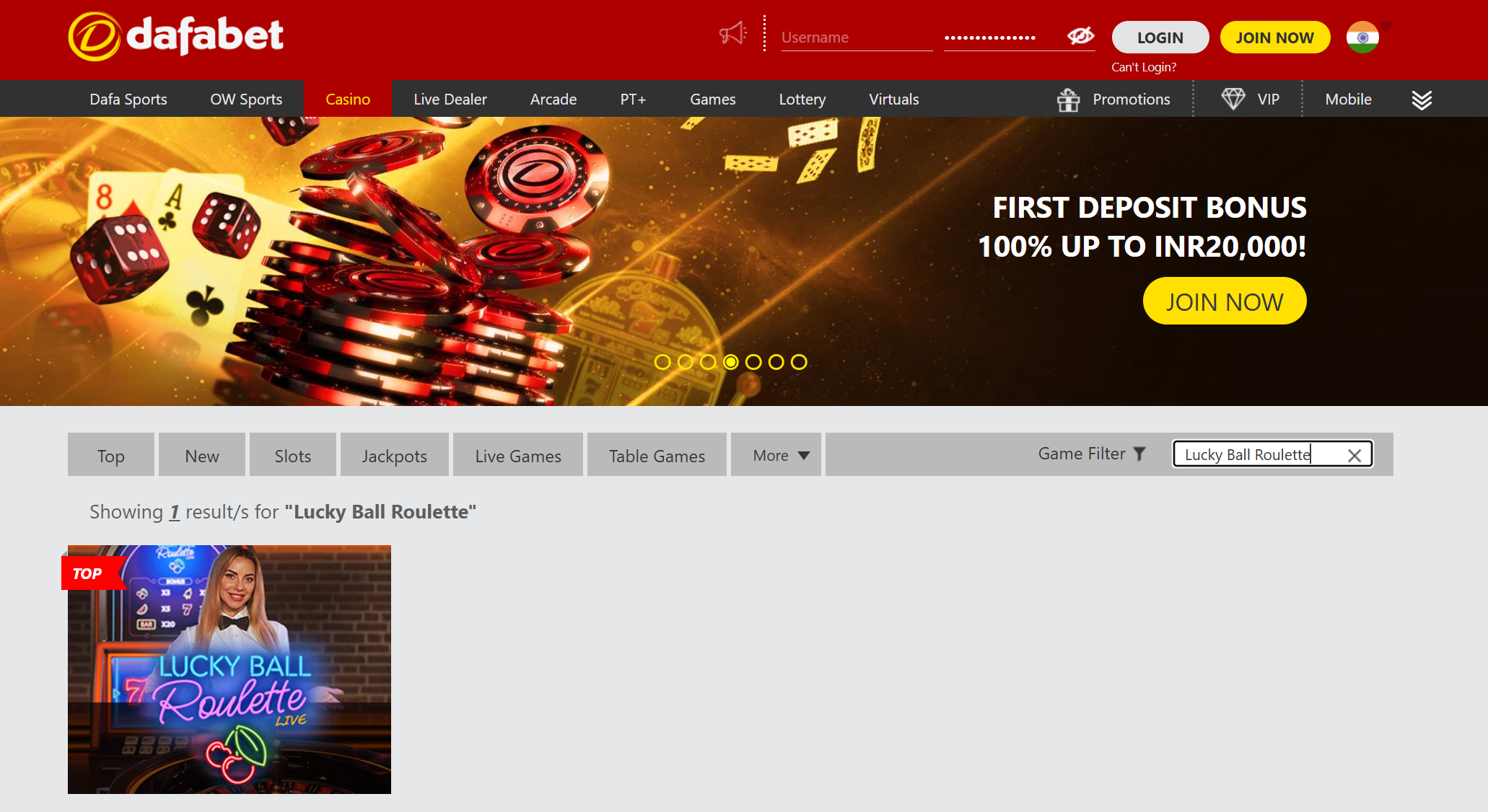 Dafabet Casino games