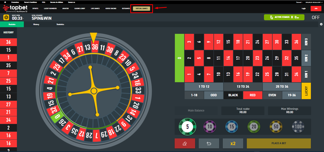 Topbet South Africa Virtual Games