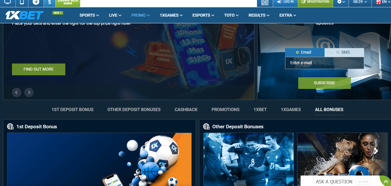 1XBet Ghana Bonuses Image showing bonuses at 1XBet Ghana
