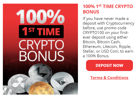 BetOnline 100% First Time Crypto Bonus