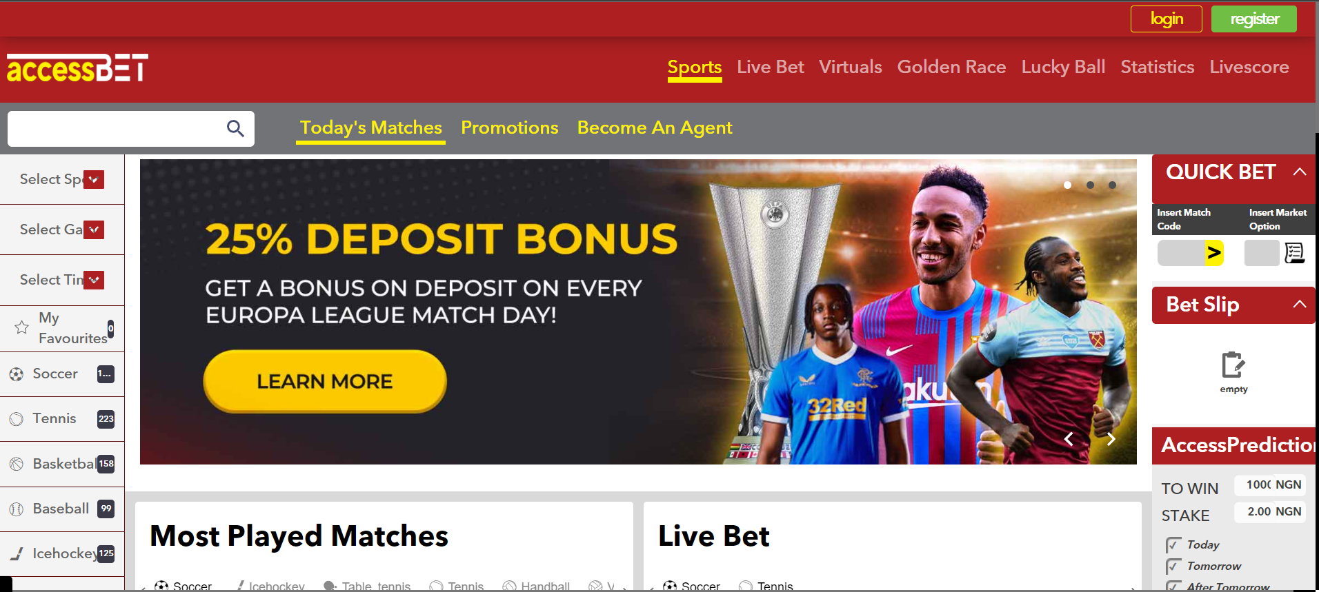 Access bet sports betting services Access bet offers secured online betting services to all its customers