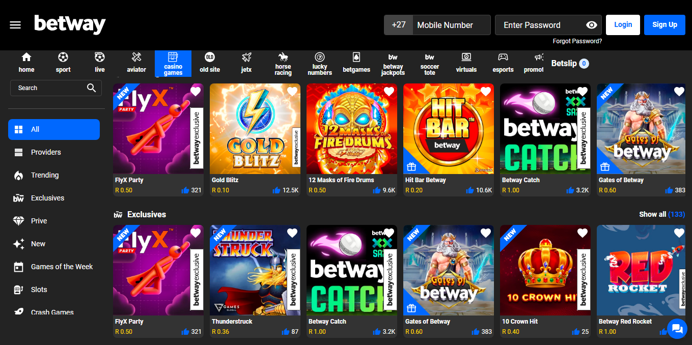 Click the Betway Sign up button