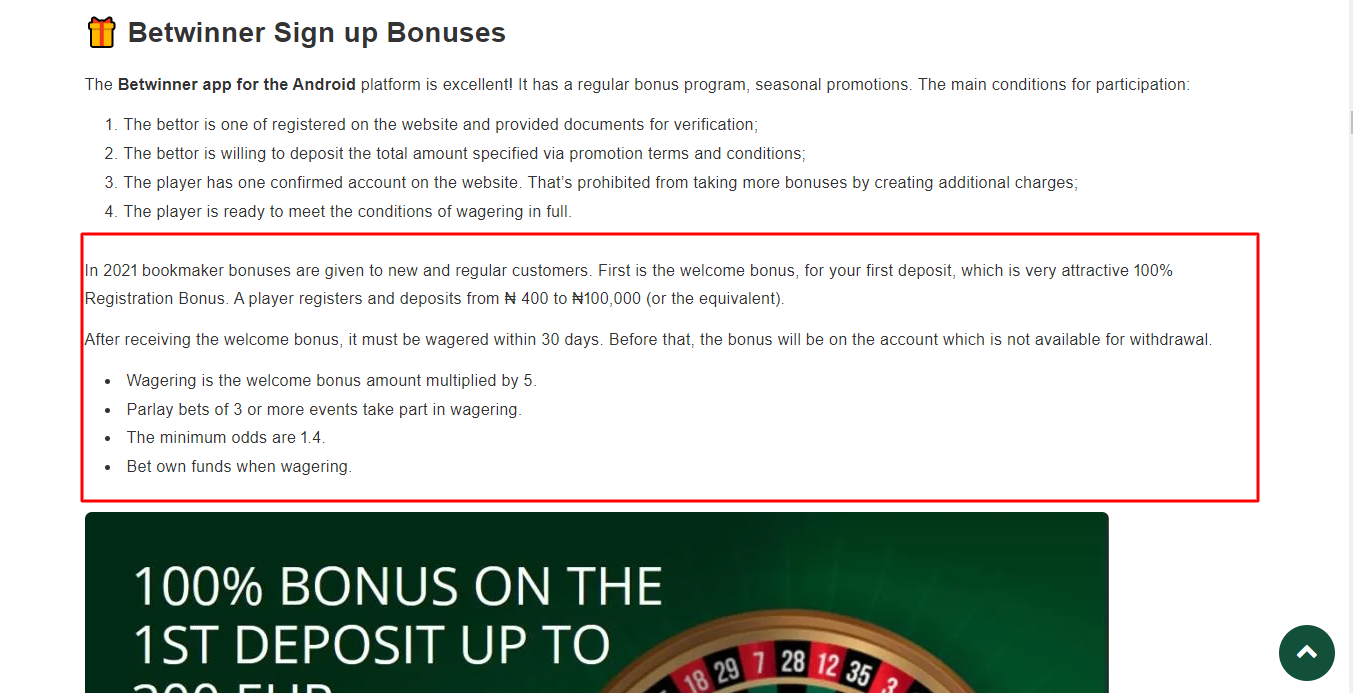 Step 3: Understand Terms of the Bonus