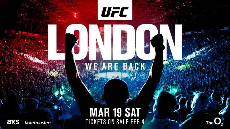 UFC RETURNS TO EUROPE WITH A FIGHT NIGHT IN LONDON NEXT MARCH 19