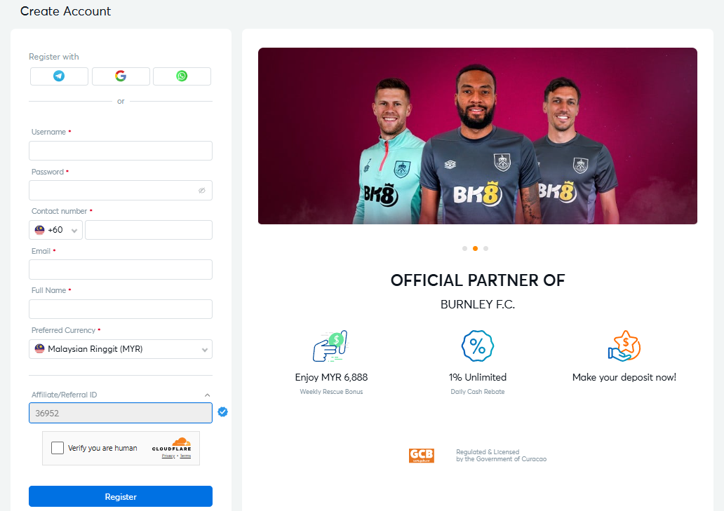 bk8 account registration