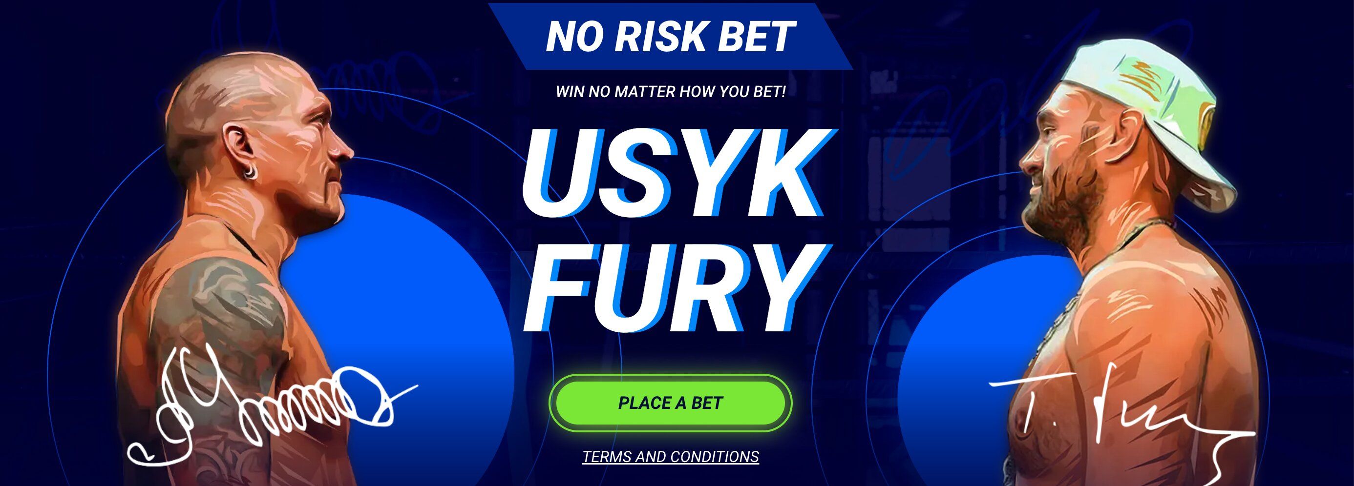 1xBet 20% No Risk Bet on Usyk vs Fury up to 184 EUR