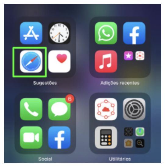 Safari, uma das aplicações iOS 