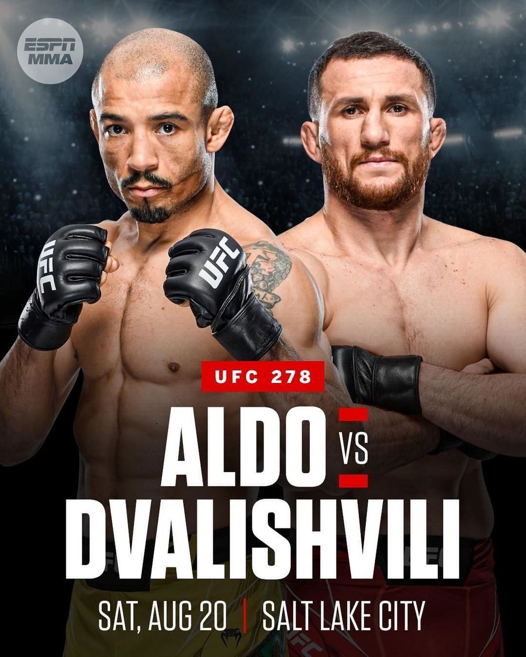 Merab Dvalishvili and José Aldo fight in the morning of August 21 Merab Dvalishvili and José Aldo fight in the morning of August 21