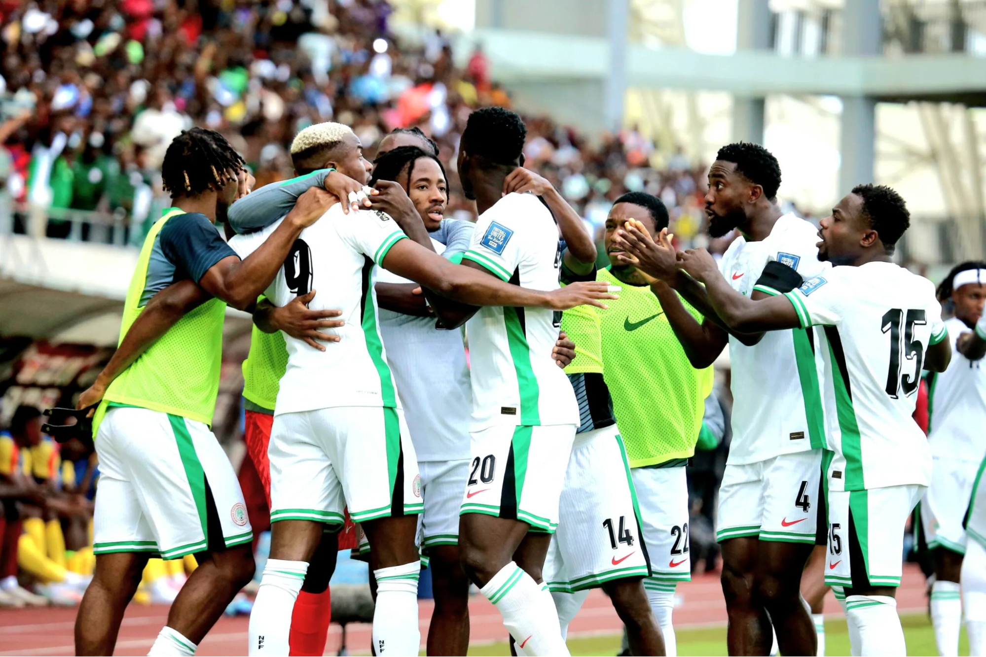 Super Eagles of Nigeria Celebrating against Benin Super Eagles of Nigeria Celebrating against Benin