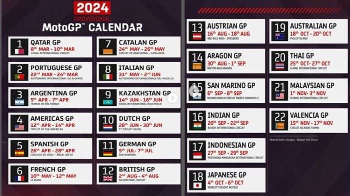 MotoGP 2024 Calendario