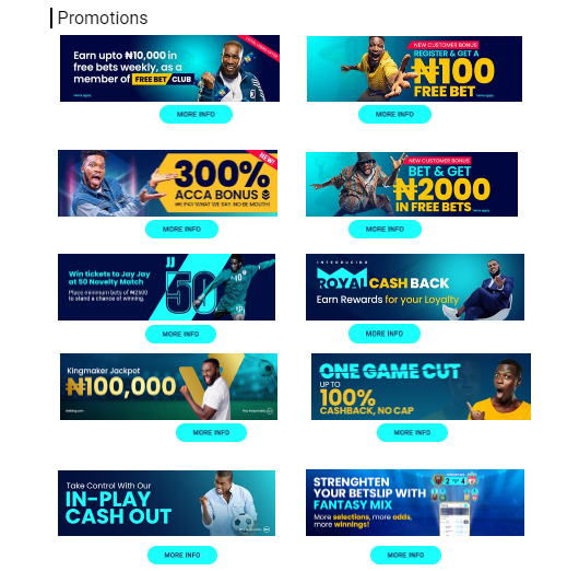 six promotions offered at Betking at the moment