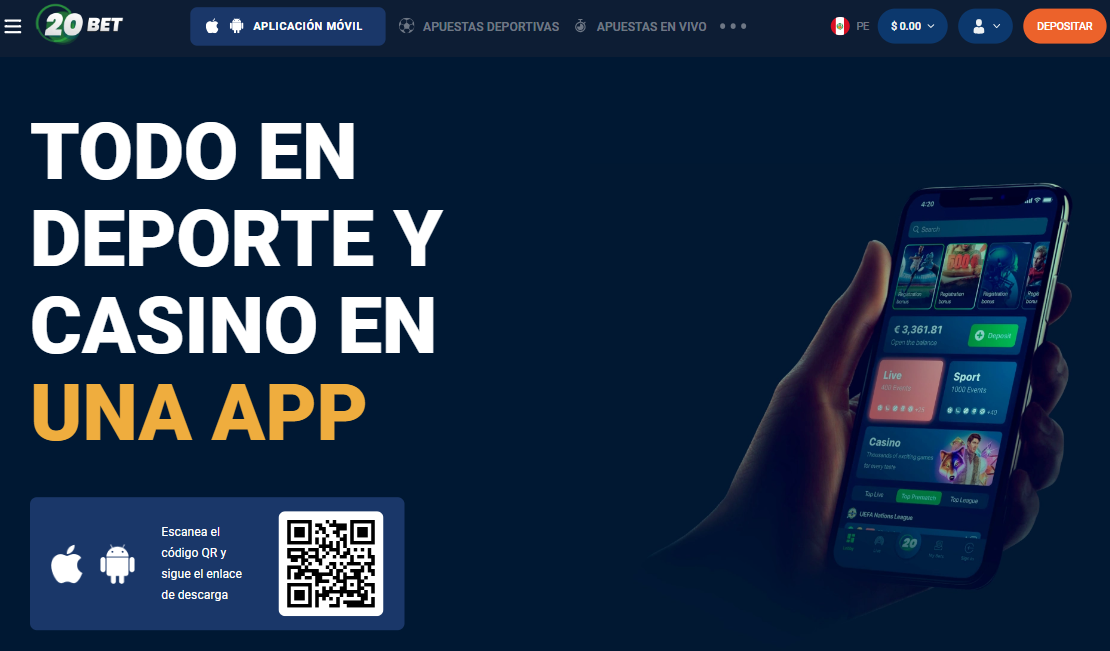 Capturas de pantalla del banner de 20Bet Perú