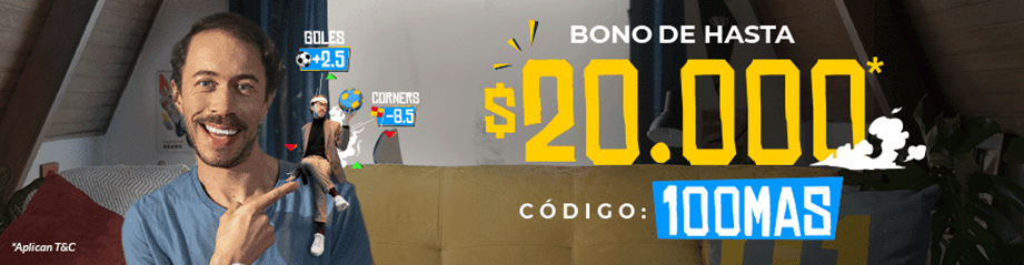 Bono de bienvenida de hasta $20.000 COP para apuestas deportivas