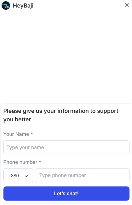 HeyBaji Live Chat Window