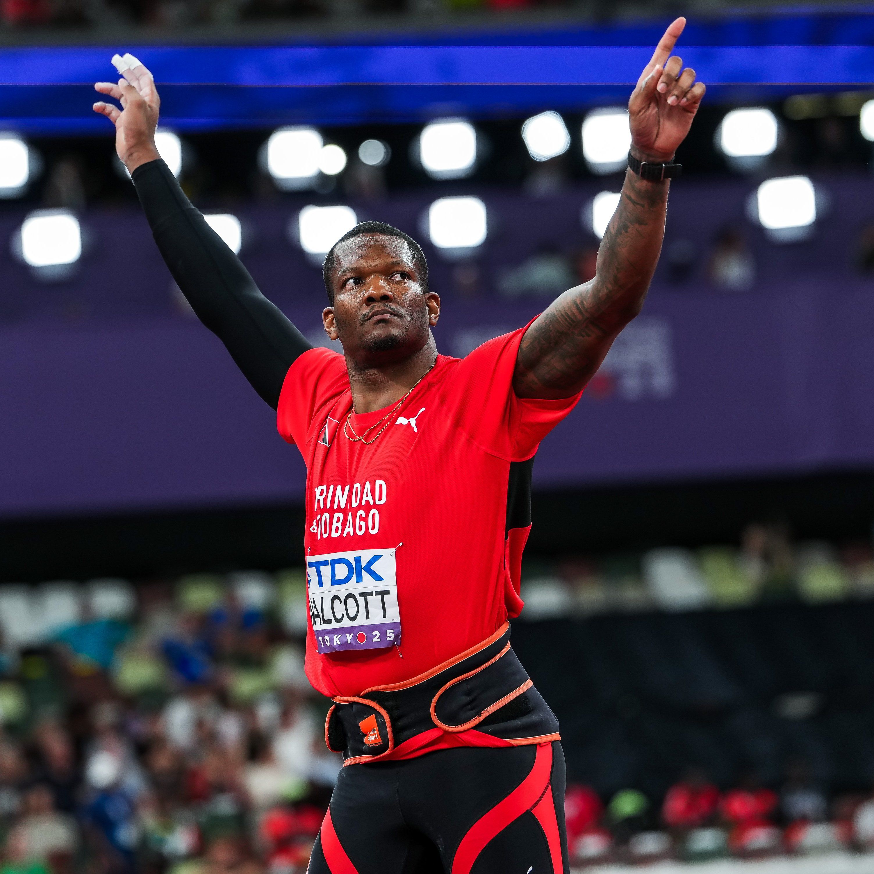 Keshorn Walcott celebrates after claiming his first ever world title in the javelin. @ World Athletics Keshorn Walcott celebrates after claiming his first ever world title in the javelin. @ World Athletics