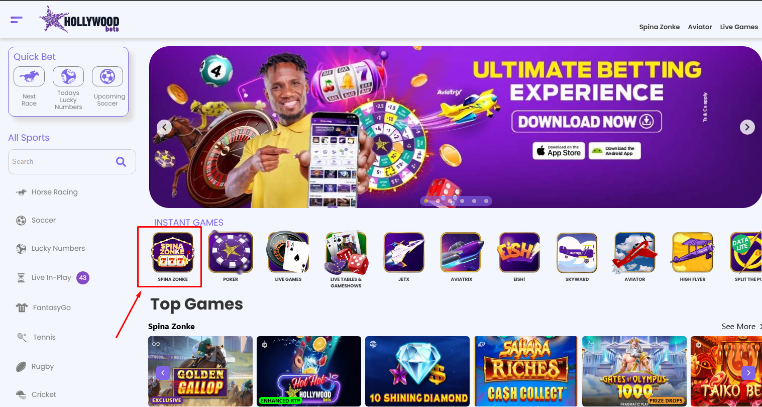 Locate the Spina Zonke Tab