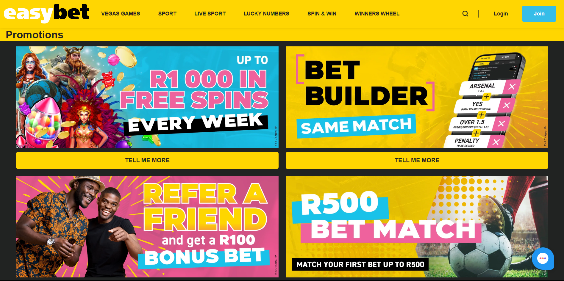 EasyBet Promotions banner