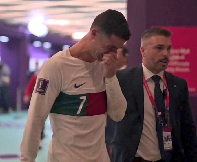 Cristiano Ronaldo exits in tears after Portugal's World Cup exit