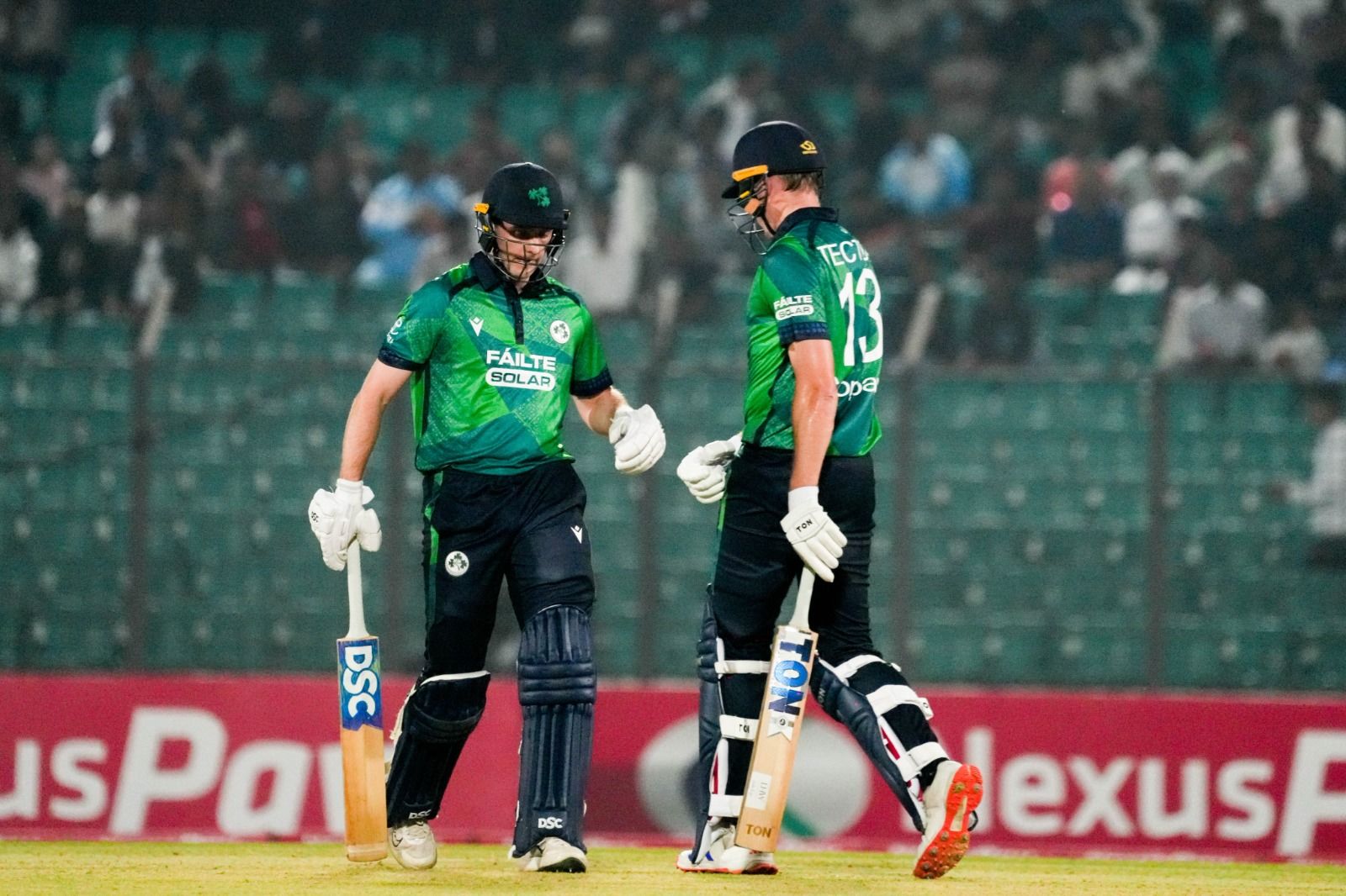 Harry Tector is congratulated by teammate Curtis Campher after his half-century in the first T20I against Bangladesh in Chittogram. @CricketIreland/X Harry Tector is congratulated by teammate Curtis Campher after his half-century in the first T20I against Bangladesh in Chittogram. @CricketIreland/X