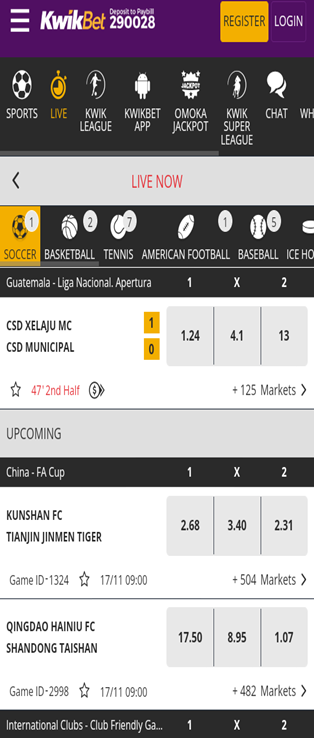 Kwikbet website image 