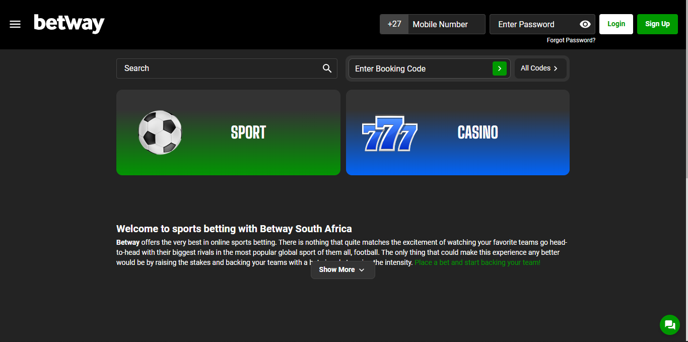 A Betway Desktop Banner