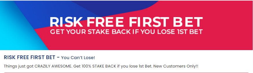 Risk free first bet promo for new customers only