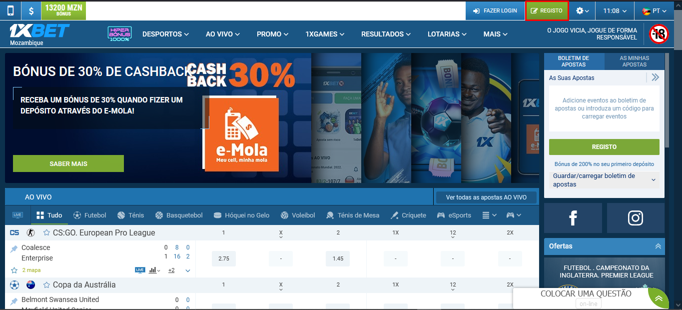 condições de bonus 1xbet