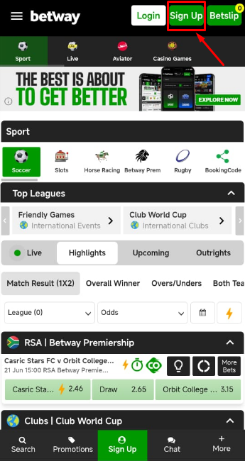 Betway App Registration