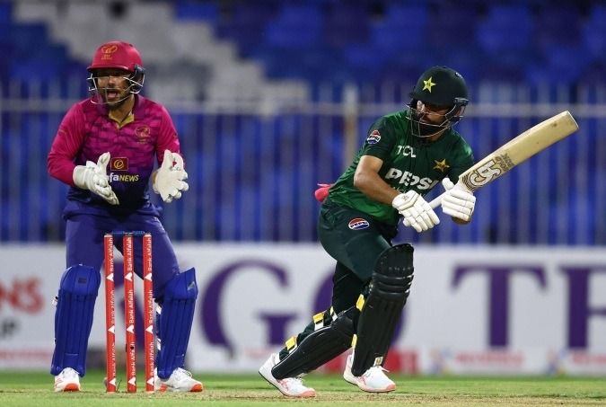 Fakhar Zaman in action during his unbeaten half-century knock. @PCB Fakhar Zaman in action during his unbeaten half-century knock. @PCB