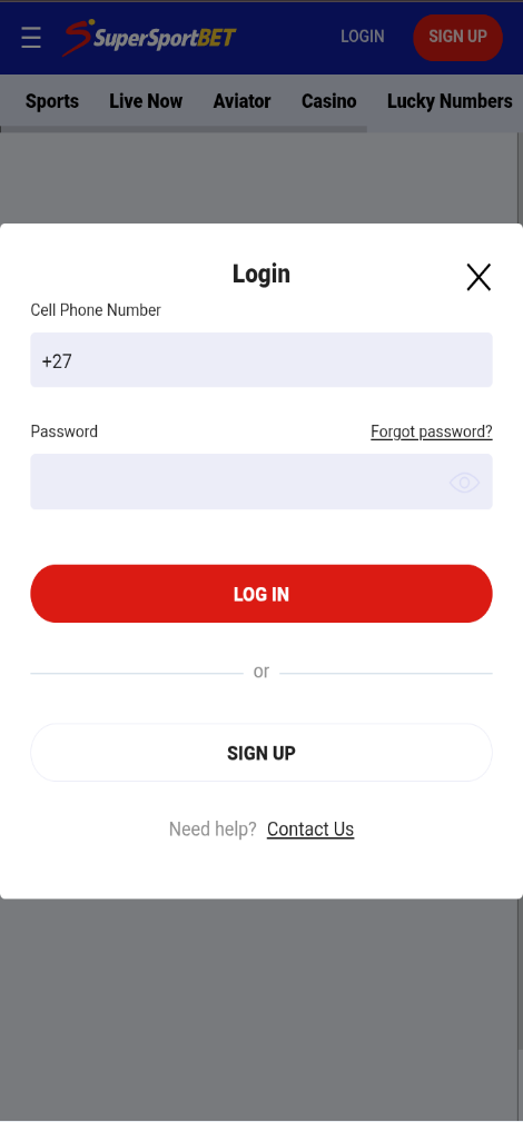 SuperSportBet Mobile Version Image