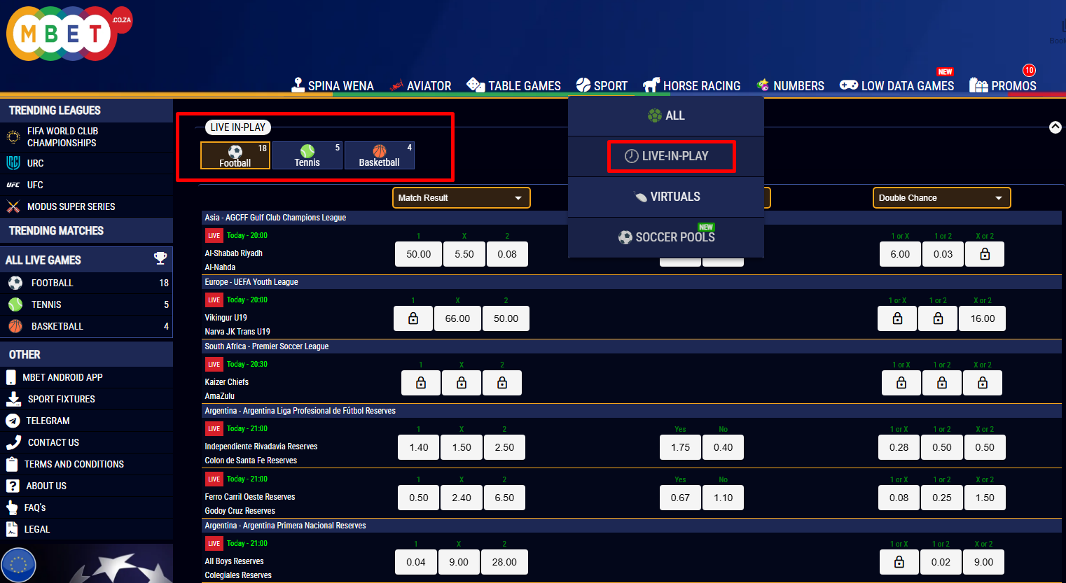 Mbet Live Betting Mbet Sports Betting