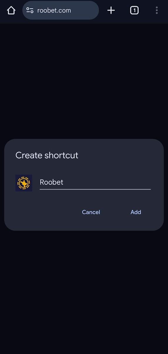 Roobet Add to Home Screen Prompt