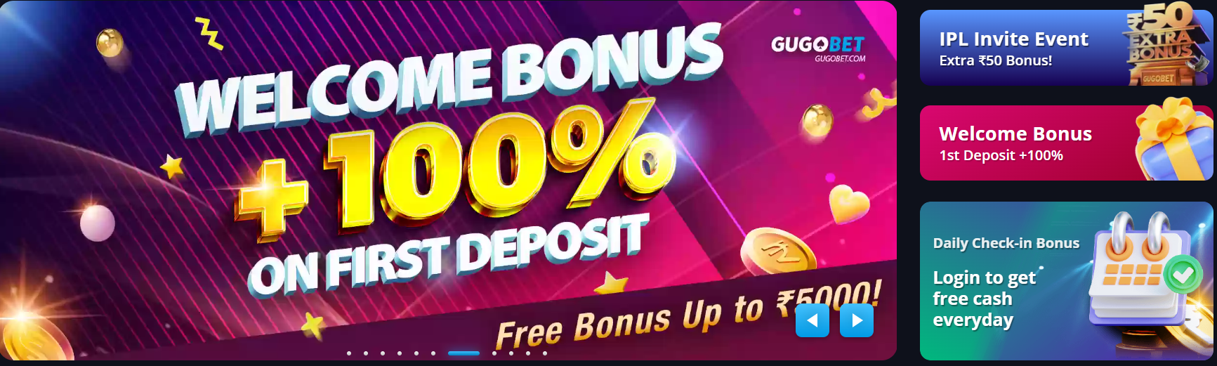 GugoBet Bonuses