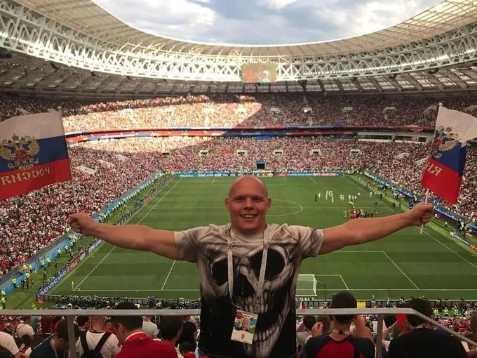 Bogdan Guskov at the Russia vs Spain match