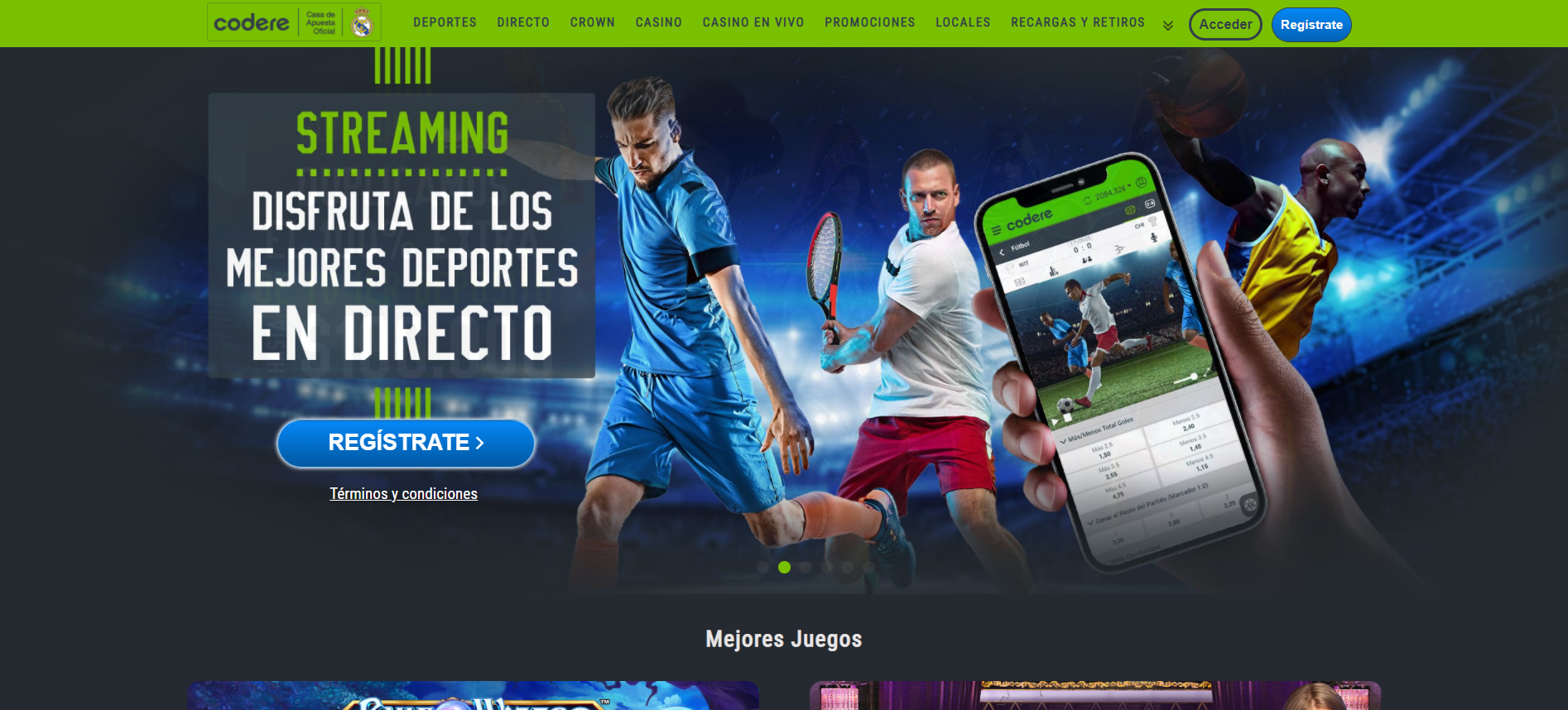 A top betting platform provided by Codere with several payment options and bets for maximum winnings.