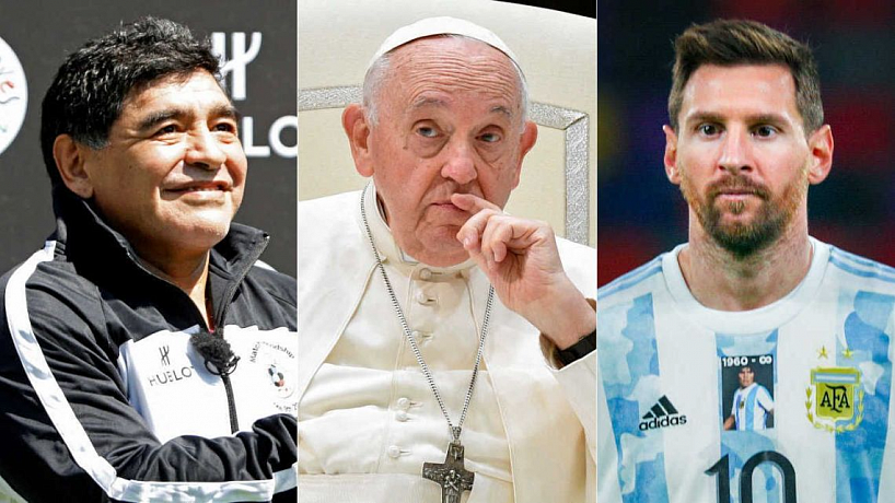 Maradona, Papa Francisco, Messi