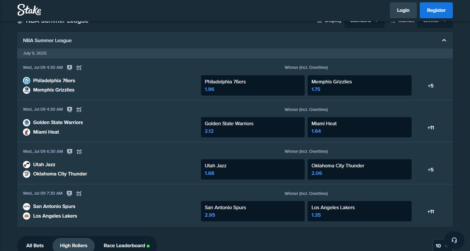 NBA games for betting