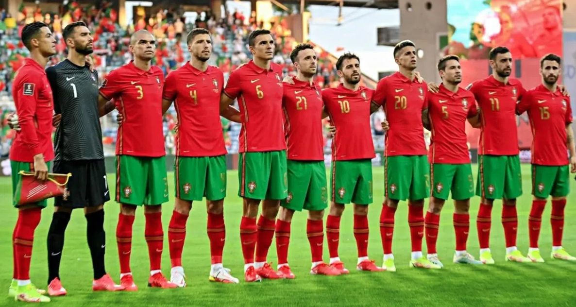 Portugal National Team line up during a past tournament tour