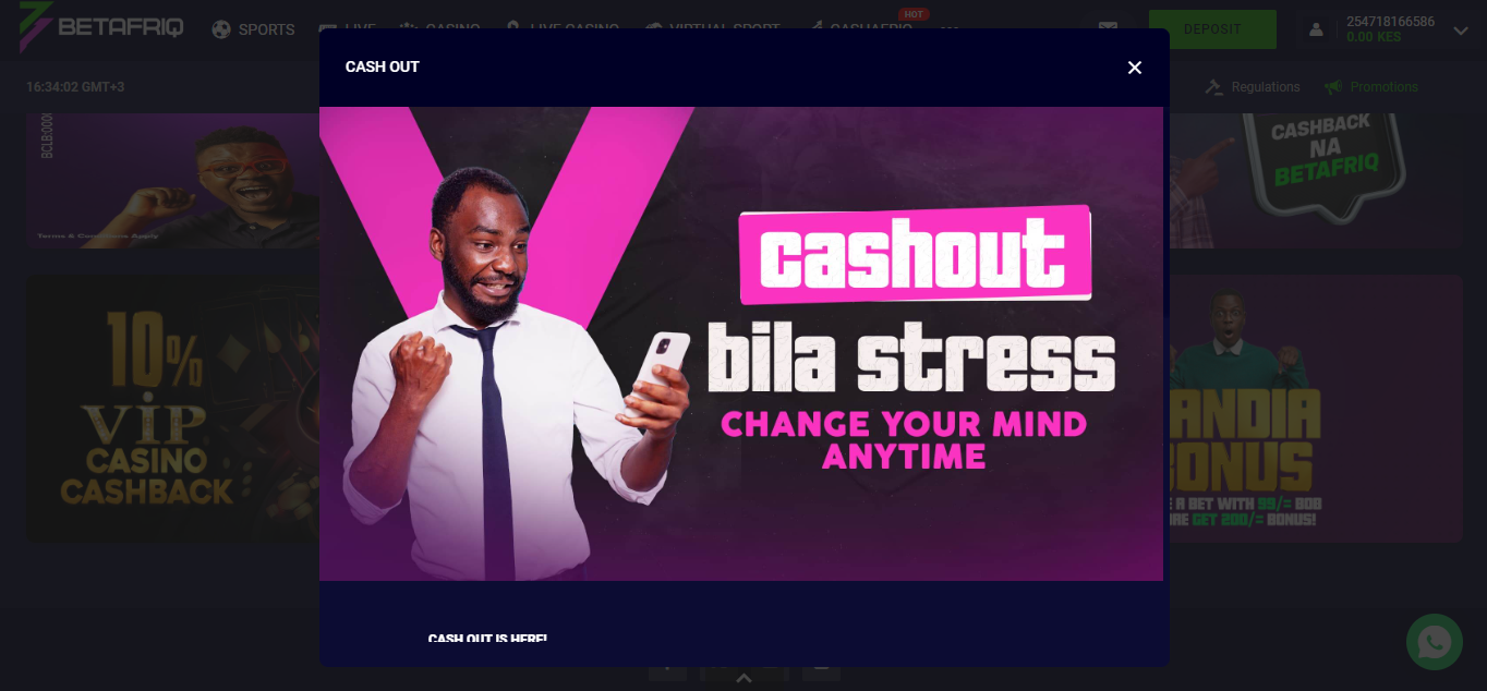 The Betafriq App Cashout Feature banner