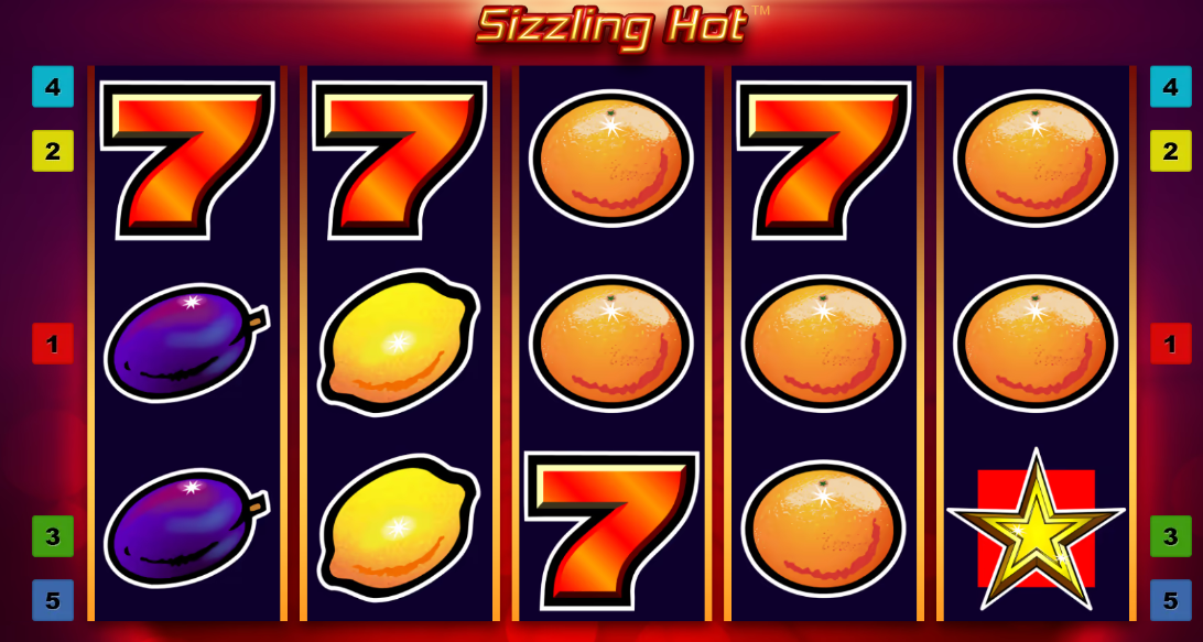 Representación del símbolo 7 en Sizzling Hot